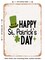 DECORATIVE METAL SIGN - Happy St Patrick&#x27;s Day - 2  - Vintage Rusty Look